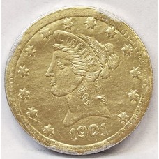 UNITED STATES OF AMERICA 1901 . MODERN TOKEN . BLANK ONE SIDE